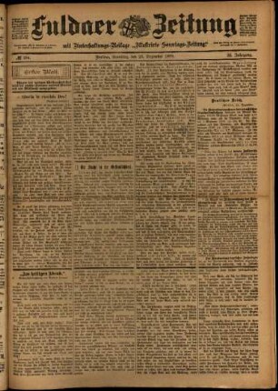 Erste Ausgabe vom Samstag, den 23. Dezember 1899.