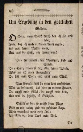 138-146, Um Ergebung in den göttlichen Willen. - Trost des ewigen Lebens.