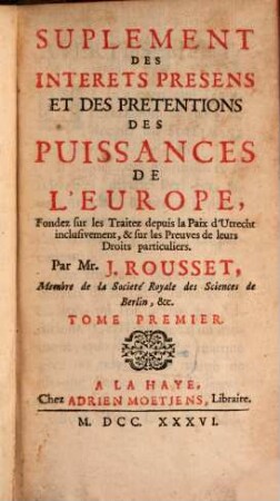 Les Interêts presents des Puissances de l'Europe, 15