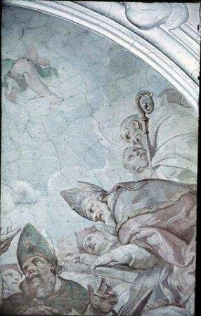 Kirchliche Würdenträger auf Wolken