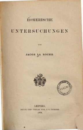 Homerische Untersuchungen