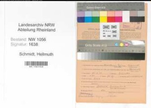 Entnazifizierung Hellmuth Schmidt , geb. 21.06.1901 (Angestellter)