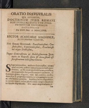 Oratio Inavgvralis Qua Ostenditvr, ...