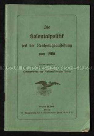 Schrift über die Kolonialpolitik seit 1906
