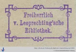 Stempel (Universitätsbibliothek Freiburg i. Br., BS 14/2803).