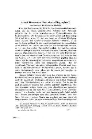 Alfred Heubaums Pestalozzi-Biographie