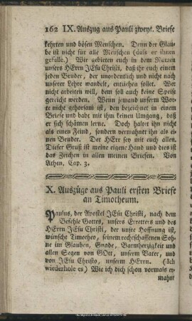 X. Auszüge aus Pauli ersten Briefe an Timotheum