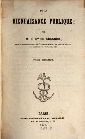 De la Bienfaisance Publique, 1