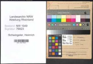 Entnazifizierung Heinrich Schwingeler , geb. 05.01.1902 (Landwirt)