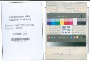 Entnazifizierung Otto Van Lengen , geb. 24.06.1903 (Kulturbauingenieur)