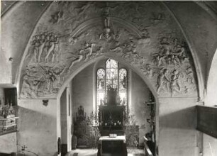 Verden, Johanniskirche : Verden (Aller). Johanniskirche (1101-1500). Blick nach Osten mit Jüngstem Gericht