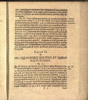 Caput II. De His, Qui Possunt Solvere, Et Quibus Solvi Potest.