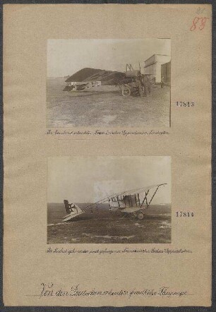 Von den Deutschen erbeutete feindliche Flugzeuge: In Rethel gelandeter und gefangener französischer "Coudron"-Doppeldecker