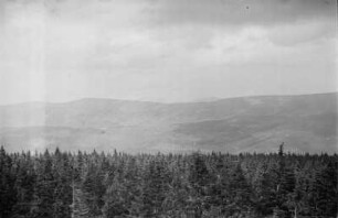 Das Künische Gebirge : Blick vom Zwecheck (1333 m) nach Westen über das Künische Gebirge an der Grenze zwischen Bayern und Böhmen