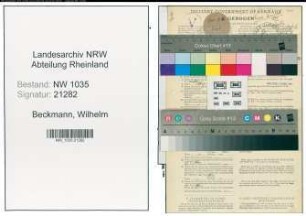 Entnazifizierung Wilhelm Beckmann , geb. 28.09.1887 (Bergbauangestellter)