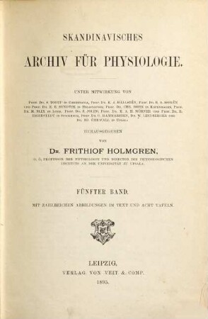 Skandinavisches Archiv für Physiologie. 5. 1895