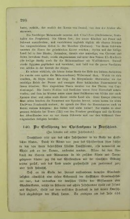140. Die Einführung des Christenthums in Deutschland