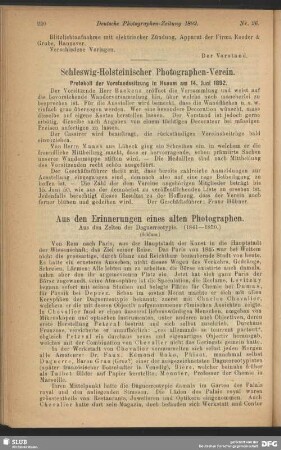Aus den Erinnerungen eines alten Photographen