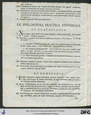 Ex Philosophia Practica Universali.