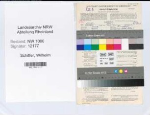 Entnazifizierung Wilhelm Schiffer, geb. 15.08.1896 (Kaufmann)