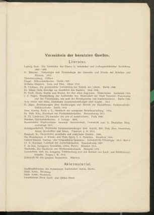 Verzeichnis der benutzten Quellen.