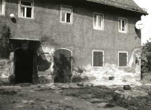 Cossebaude-Gohlis, Gartenstraße 23. Dreiseithof (1806). Wohnstallhaus. Teilansicht