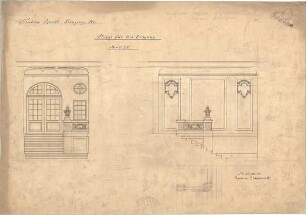 Pfann, Paul; München, Prinzregentenstr. 14; Haus Hartl - Eingang (Teilgrundriss, Ansichten)