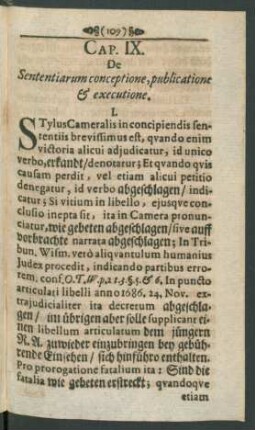 Cap. IX. De Sententiarum conceptione, publicatione & executione.