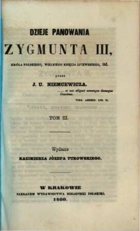 Dzieje panowania Zygmunta III : króla polskiego, wielkiego księcia litewskiego, itd., 3