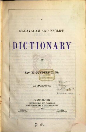 A Malayalam and English Dictionary