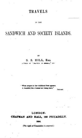 Travels in the Sandwich and Society Islands