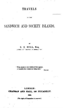 Travels in the Sandwich and Society Islands