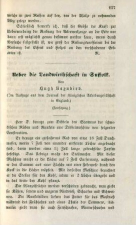 Ueber die Landwirthschaft in Suffolk. ... (Fortsetzung.)