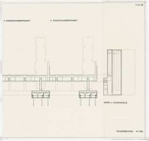 Polizeiunterkunft, Brühl: Grundriss KG, 1:200