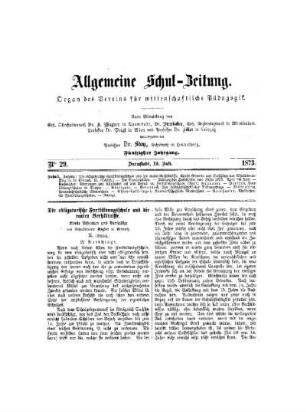 Die obligatorische Fortbildungsschule und die realen Verhältnisse : (II, Schluß)