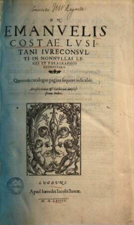 In nonnullas leges et paragraphos Commentarii