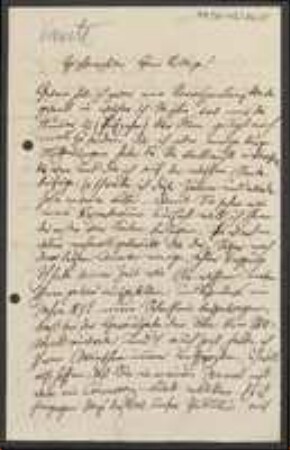Brief von August Kanitz an Unbekannt