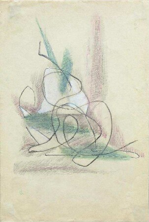 Geschwungene Linien mit Grün und Violet