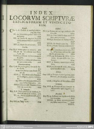 Index Locorum Scripturae Explicatorum Et Vindicatorum