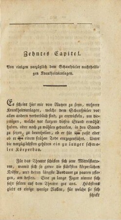 Zehntes Capitel. Von einigen ... Krankheitsanlagen.