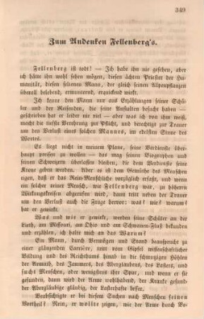 Zum Andenken Fellenberg's.