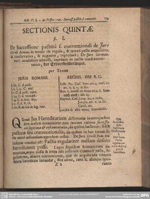 Sectionis Quintae
