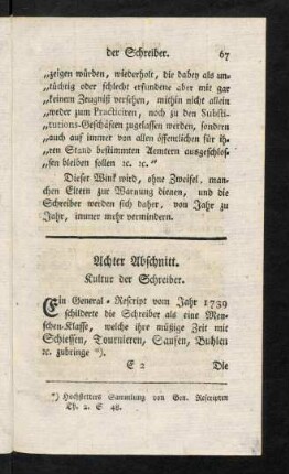 67-74, Achter Abschnitt. Kultur der Schreiber.