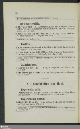 XII. Krankheiten der Haut