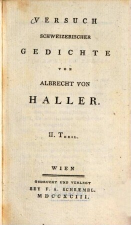 Versuch Schweizerischer Gedichte, II. Theil