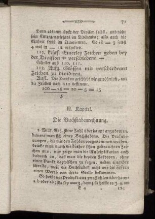 II. Kapitel. Die Buchstabenrechnung.