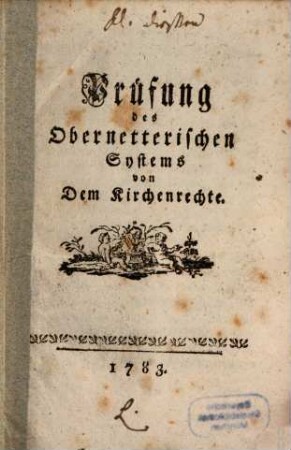 Prüfung des Obernettischen Systems vom Kirchenrechte