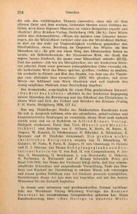 254 [Rezension] Barth, Karl, Mensch und Mitmensch
