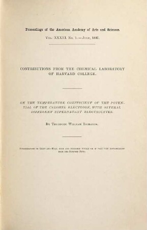 Proceedings of the American Academy of Arts and Sciences. 33. 1897/98