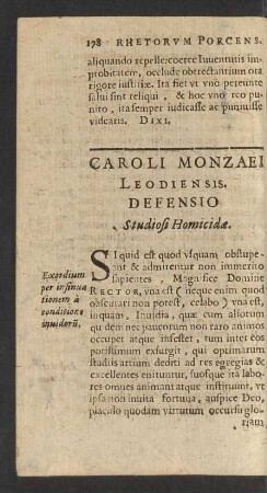 Caroli Monzaei Leodiensis. Defensio ...